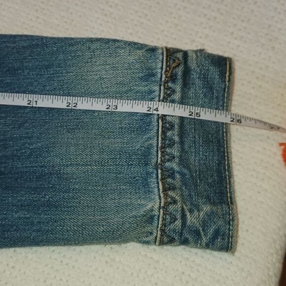 Ralph Lauren Black Label Polo Jeans Original Distress Slv Blue Sz L Jean Jacket - Picture 8 of 16